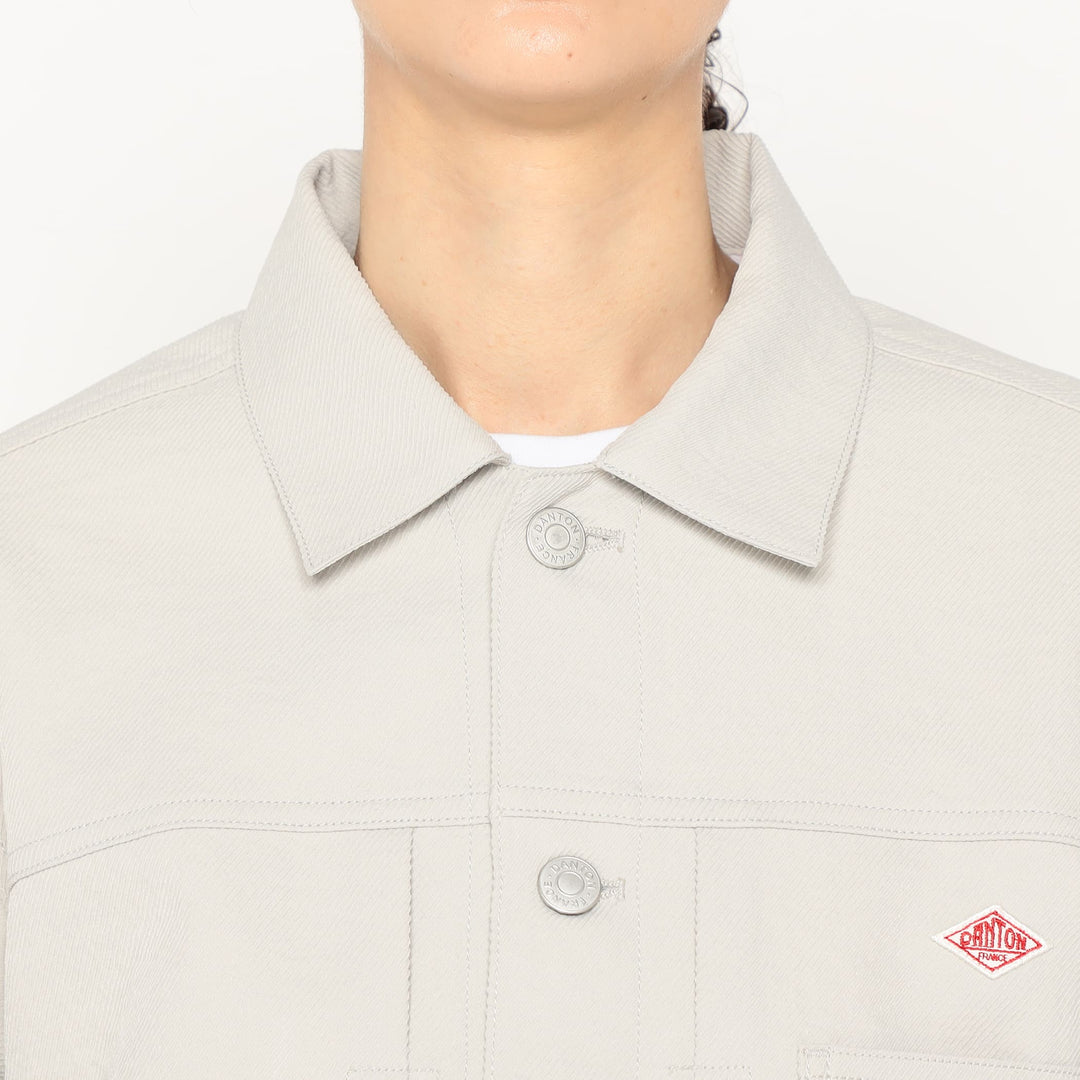 Women's Polyester Twill Jeans Jacket Style Shirt Blouson