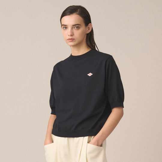 Women's Jersey Knit Half Sleeve Crew Neck Pullover