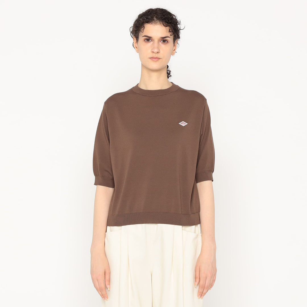 Women's Jersey Knit Half Sleeve Crew Neck Pullover