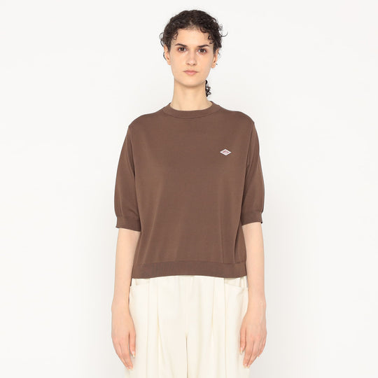 Women's Jersey Knit Half Sleeve Crew Neck Pullover