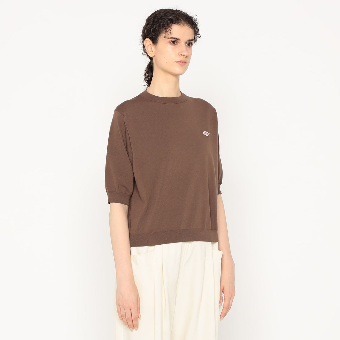 Women's Jersey Knit Half Sleeve Crew Neck Pullover