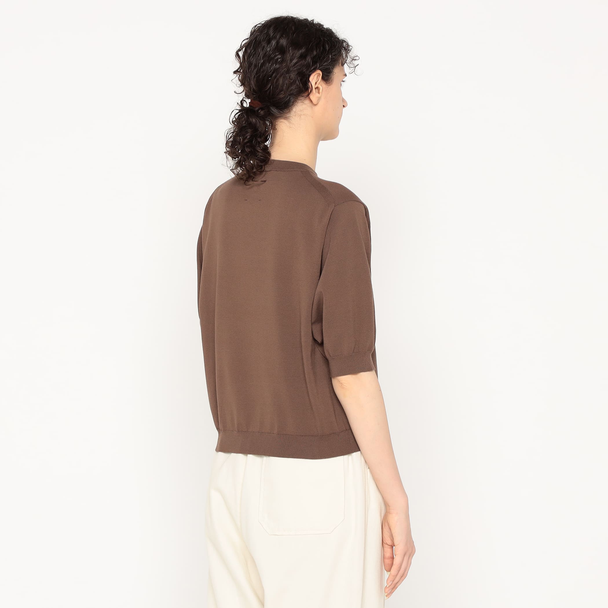 DANTON Women's Jersey Knit Half Sleeve Crew Neck Pullover