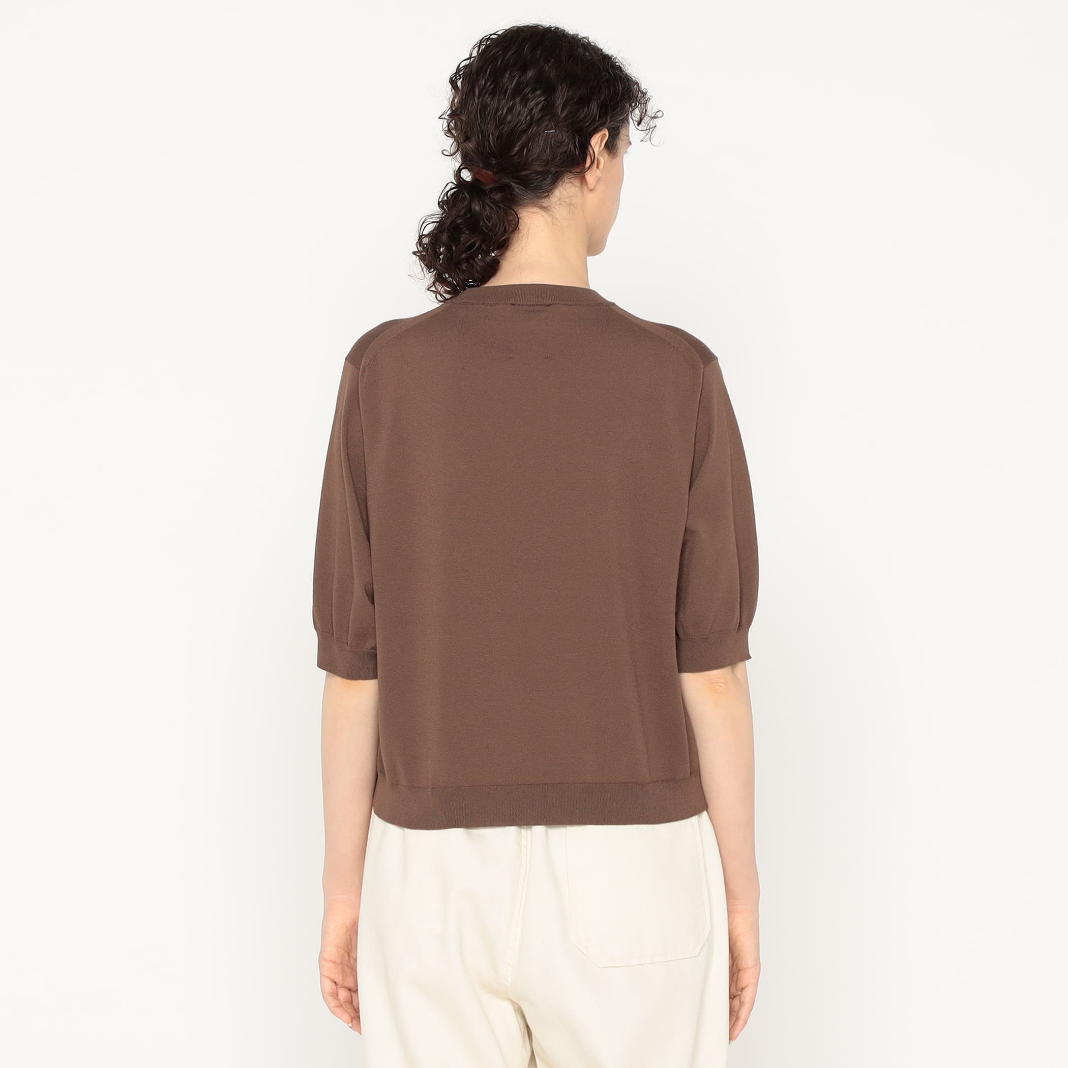 DANTON Women's Jersey Knit Half Sleeve Crew Neck Pullover