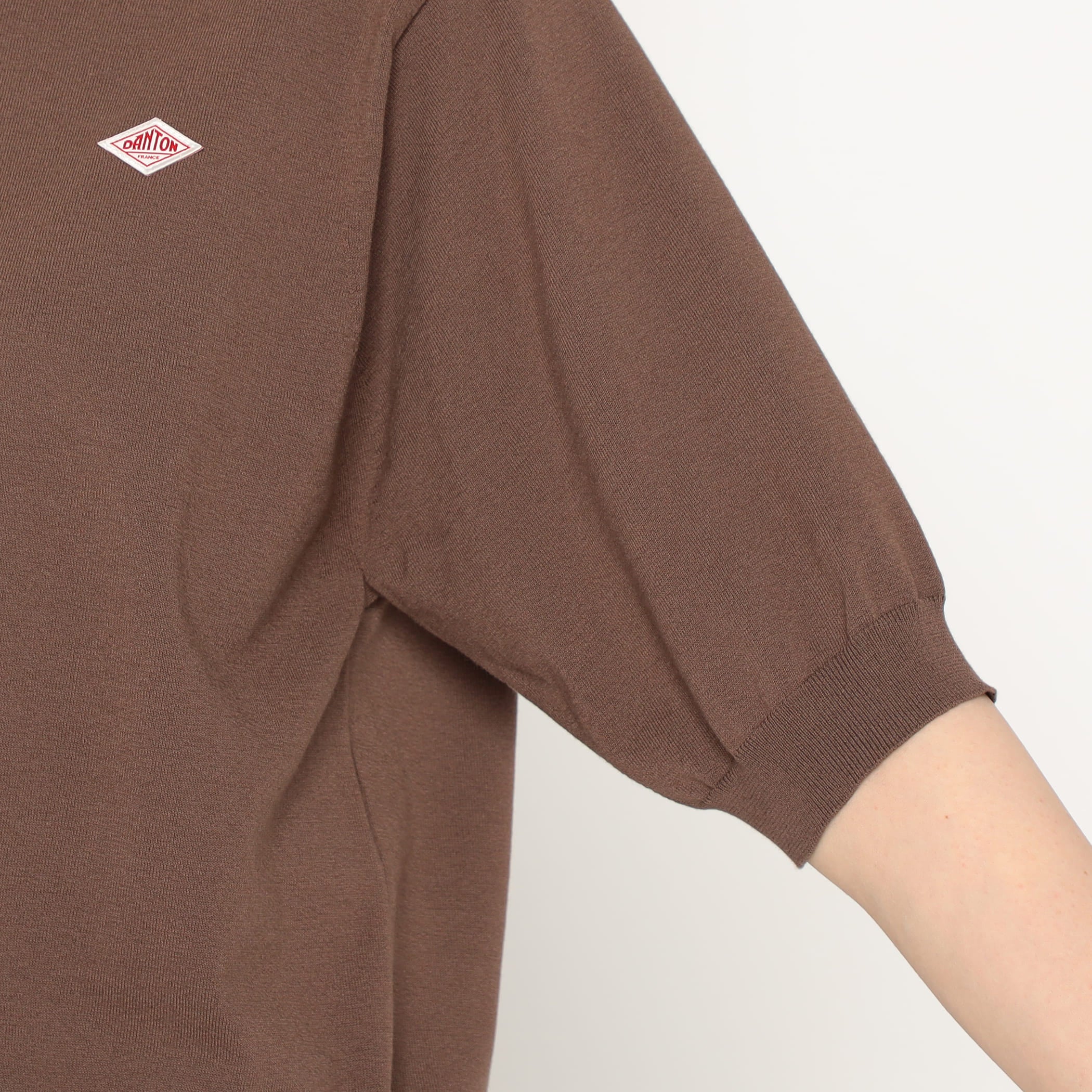DANTON Women's Jersey Knit Half Sleeve Crew Neck Pullover