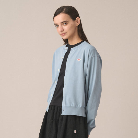 Women's Jersey Knit Crew Neck Cardigan