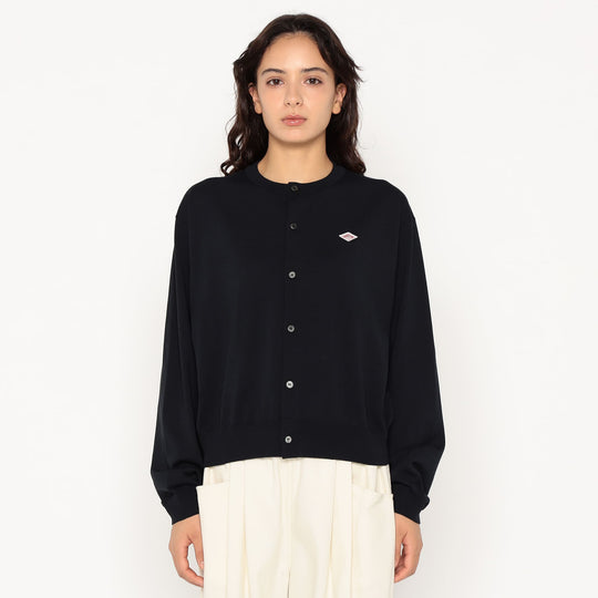 Women's Jersey Knit Crew Neck Cardigan