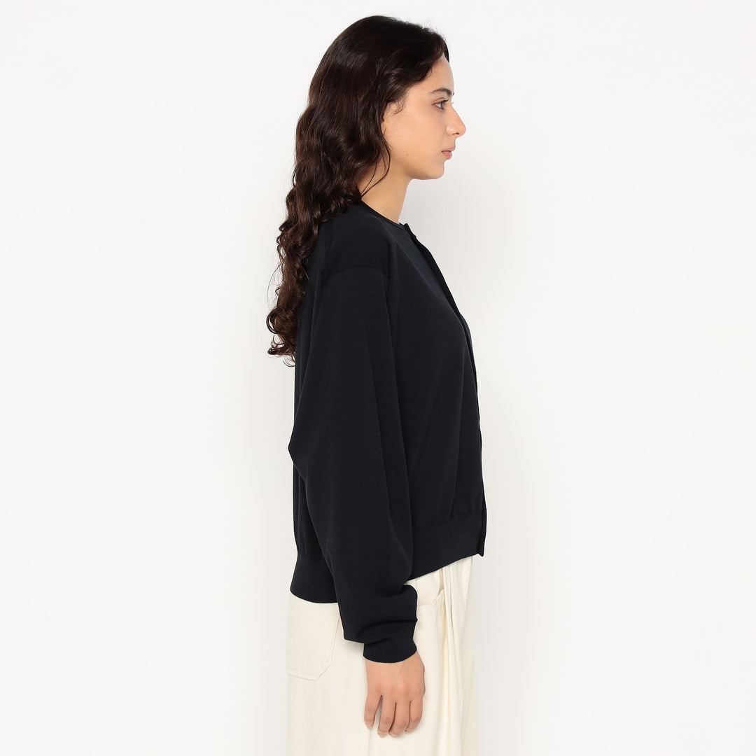 Women's Jersey Knit Crew Neck Cardigan