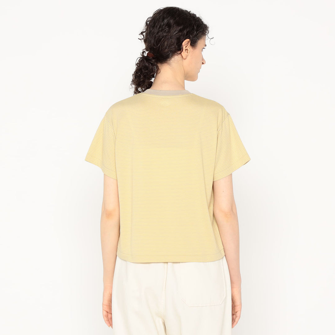 Women's Short Sleeve Cropped T-shirt Stripe