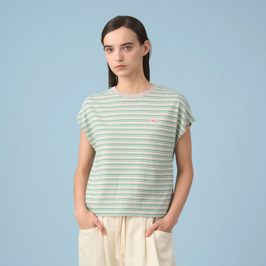 Women's Cotton Jersey Dolman Short T-shirt Stripe