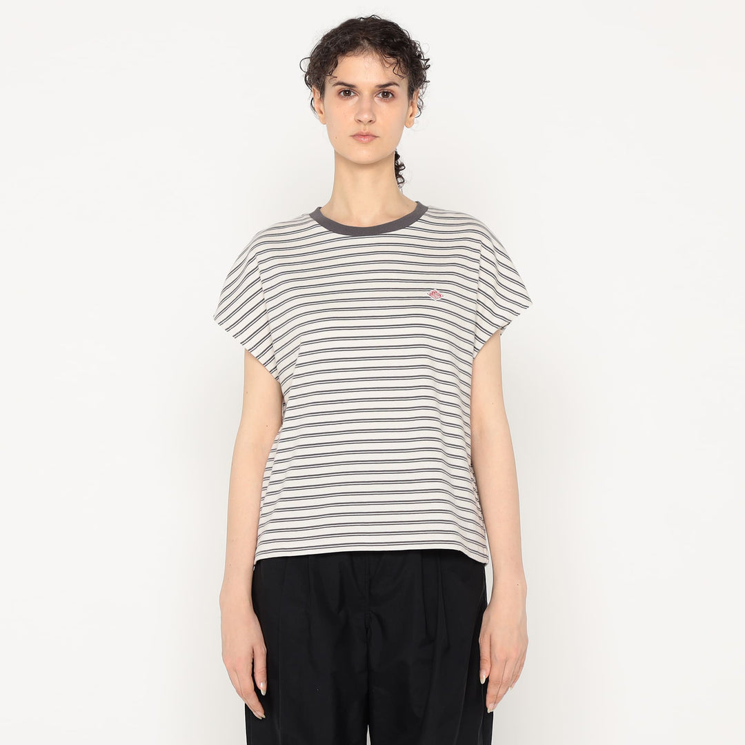 Women's Cotton Jersey Dolman Short T-shirt Stripe
