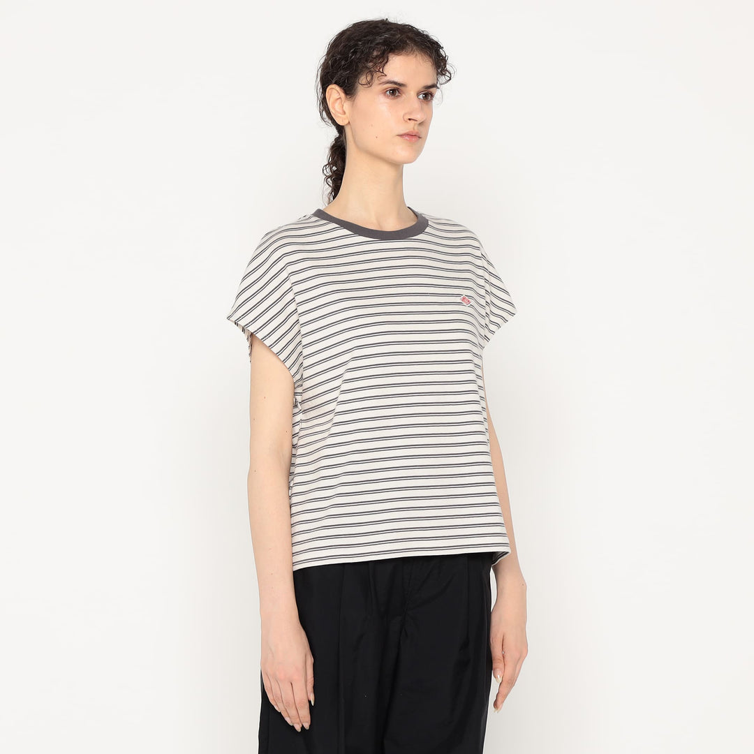 Women's Cotton Jersey Dolman Short T-shirt Stripe