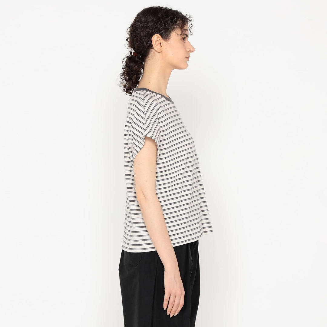 Women's Cotton Jersey Dolman Short T-shirt Stripe