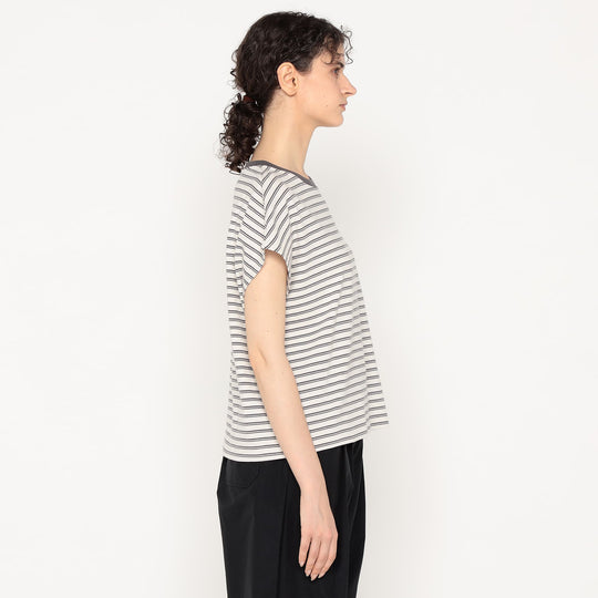 Women's Cotton Jersey Dolman Short T-shirt Stripe