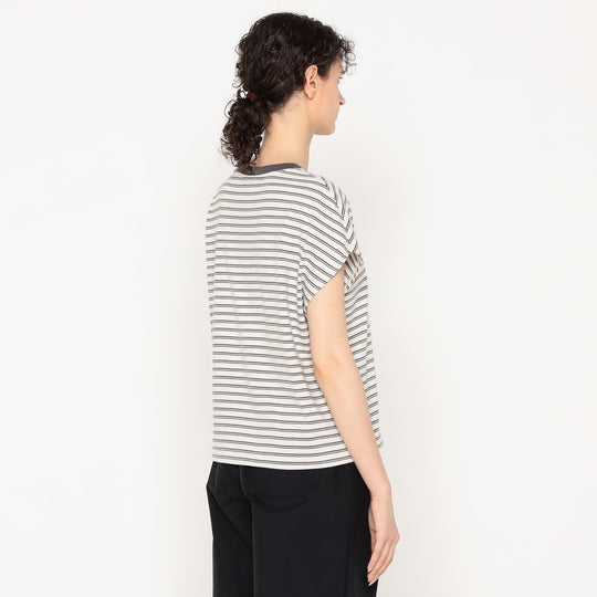 Women's Cotton Jersey Dolman Short T-shirt Stripe