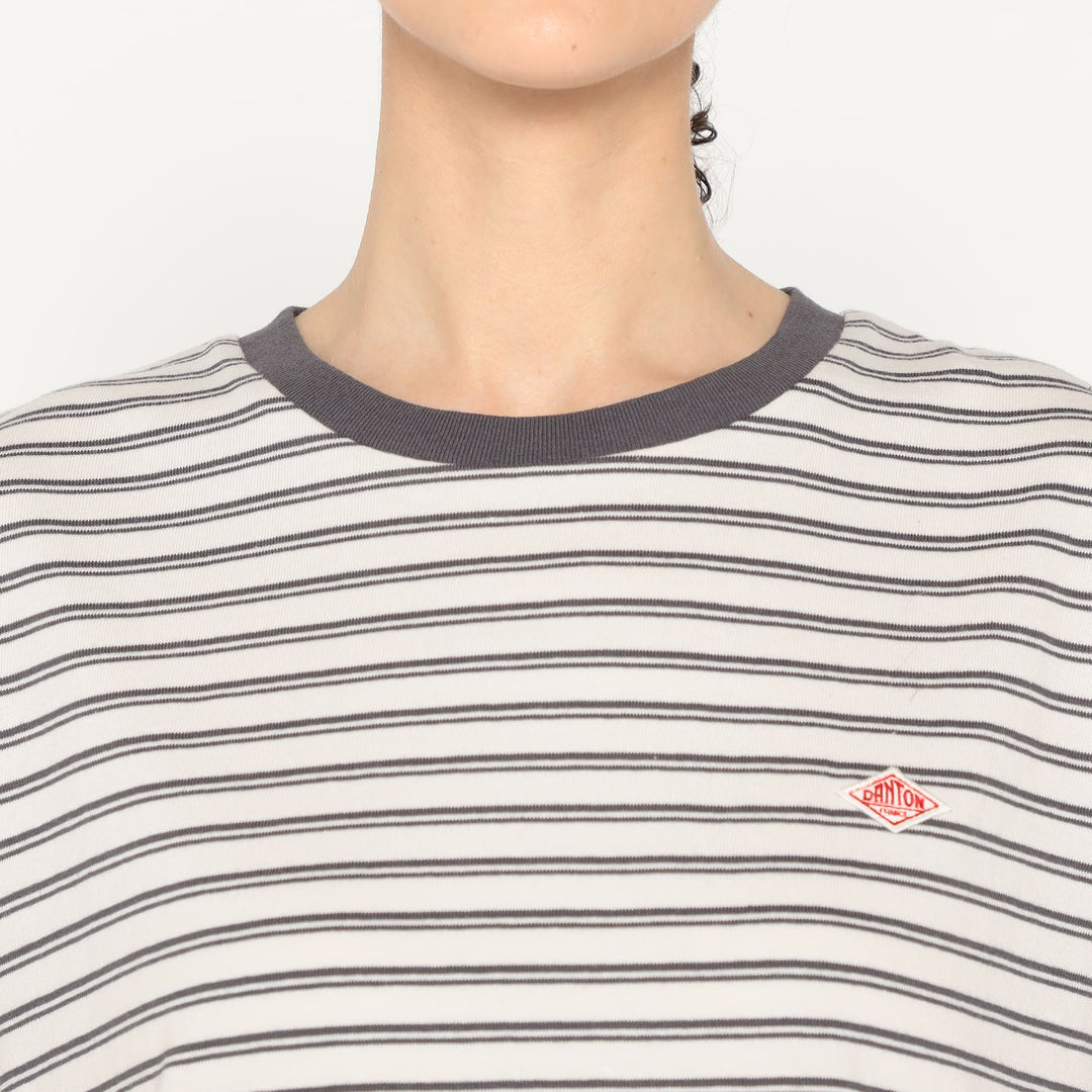 Women's Cotton Jersey Dolman Short T-shirt Stripe