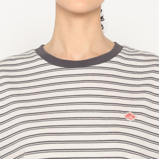 Women's Cotton Jersey Dolman Short T-shirt Stripe
