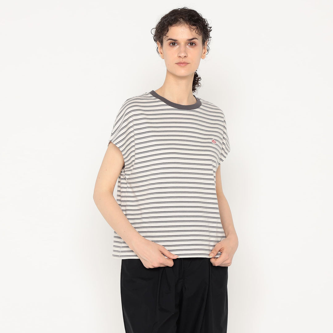 Women's Cotton Jersey Dolman Short T-shirt Stripe