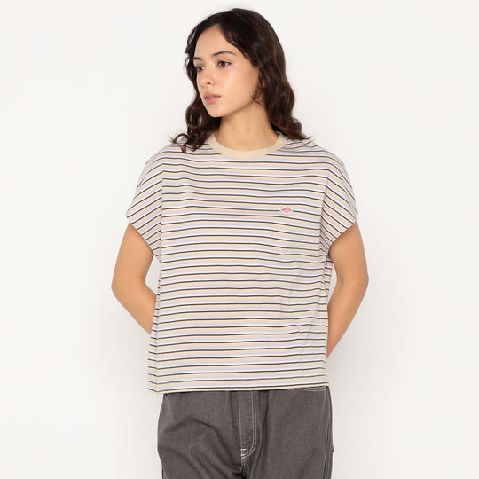 Women's Cotton Jersey Dolman Short T-shirt Stripe