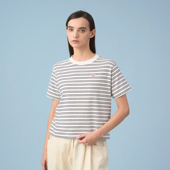 Women's Cotton Jersey Short T-shirt Stripe