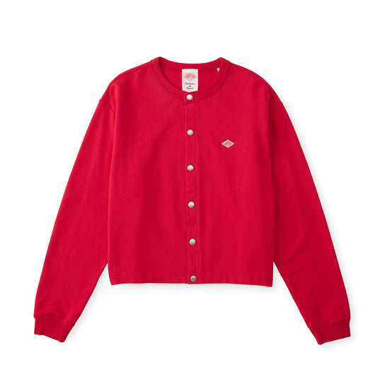 Women's Cotton Terry Crew Neck Cardigan