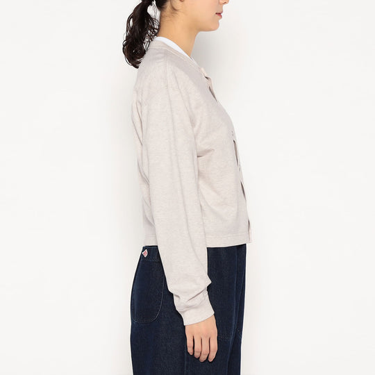 Women's Cotton Terry Crew Neck Cardigan