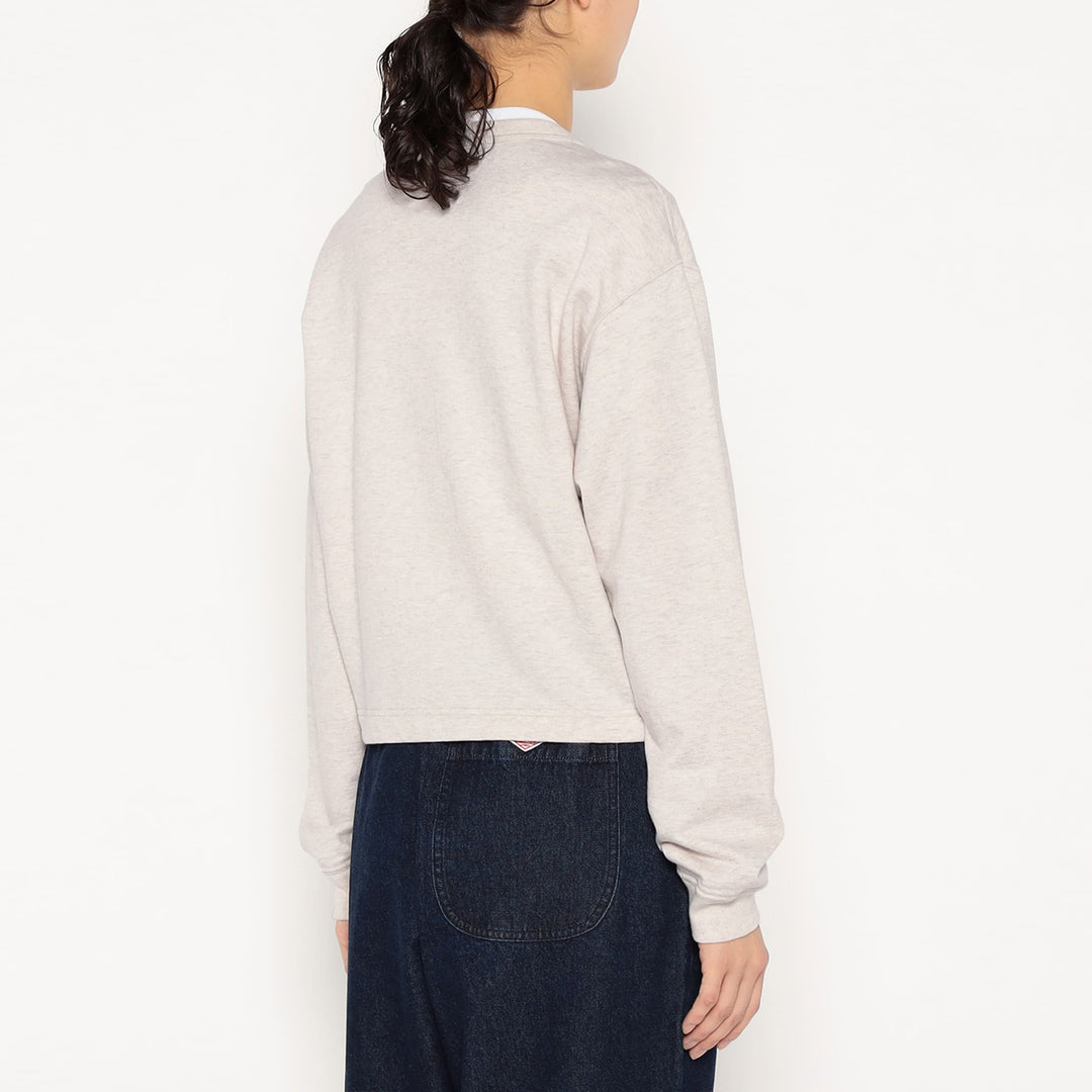 Women's Cotton Terry Crew Neck Cardigan