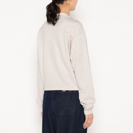 Women's Cotton Terry Crew Neck Cardigan