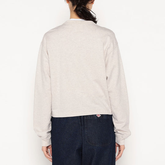 Women's Cotton Terry Crew Neck Cardigan