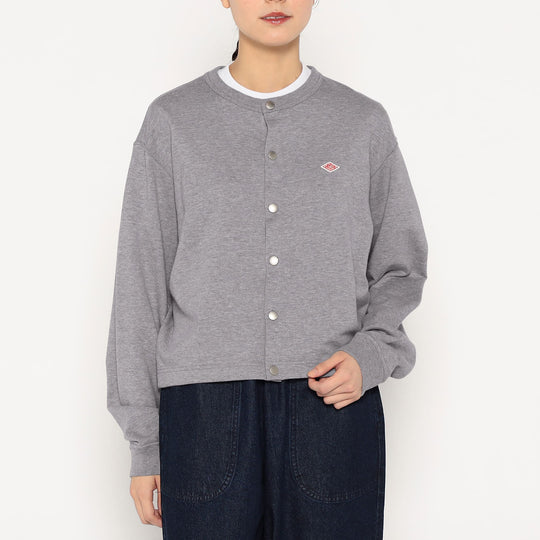 Women's Cotton Terry Crew Neck Cardigan