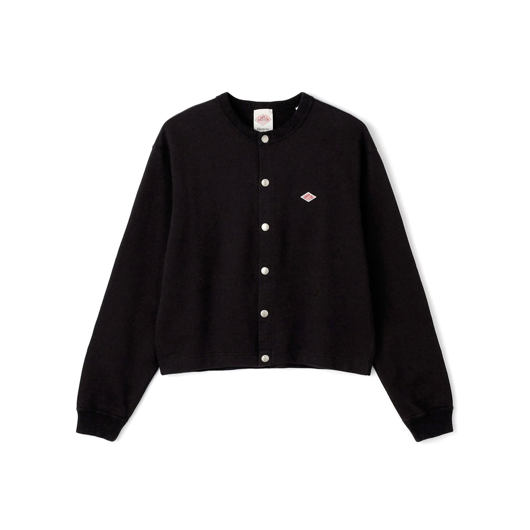 Women's Cotton Terry Crew Neck Cardigan