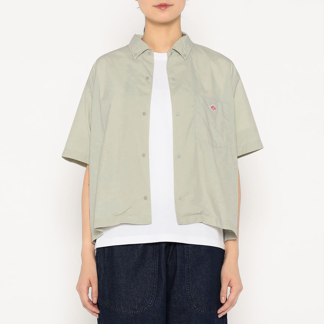 Women's Typewriter Short Sleeve Button-Down Shirt