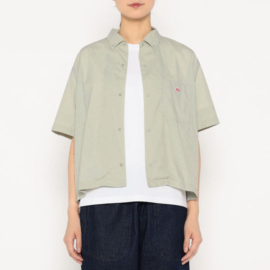 Women's Typewriter Short Sleeve Button-Down Shirt