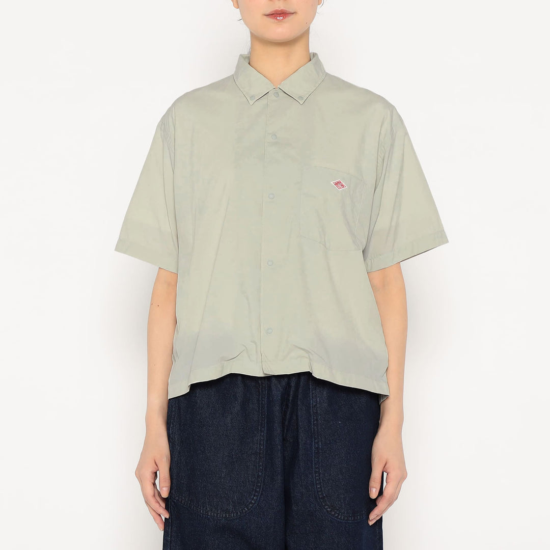 Women's Typewriter Short Sleeve Button-Down Shirt