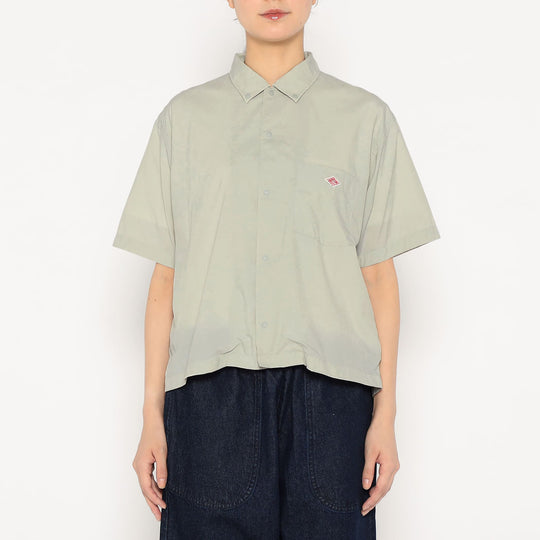 Women's Typewriter Short Sleeve Button-Down Shirt