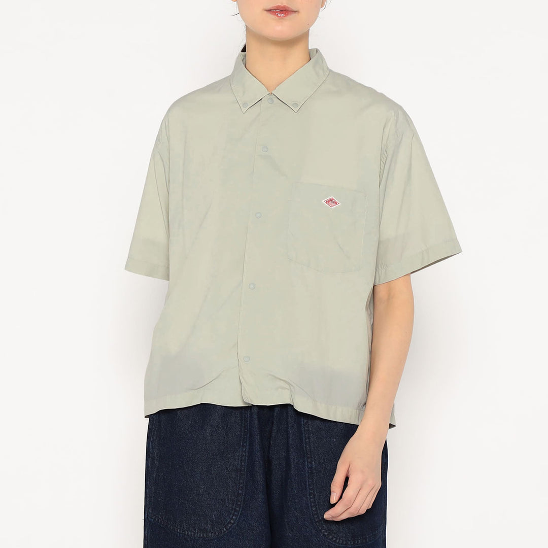 Women's Typewriter Short Sleeve Button-Down Shirt