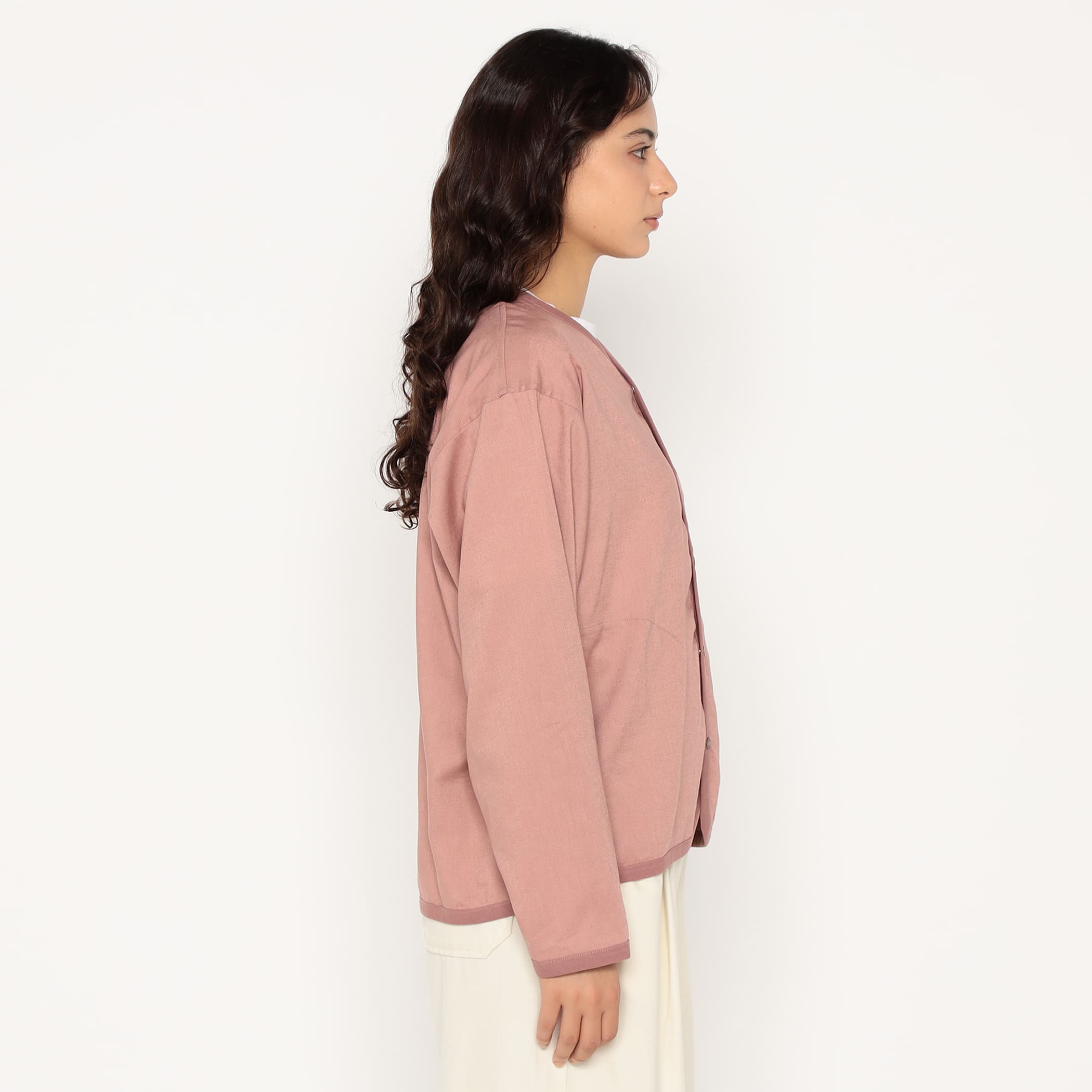 DANTON Women's Linen Polyester Cloth Shirt Cardigan