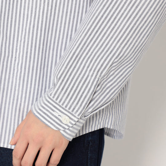 Women's Oxford Band Collar Shirt Pattern