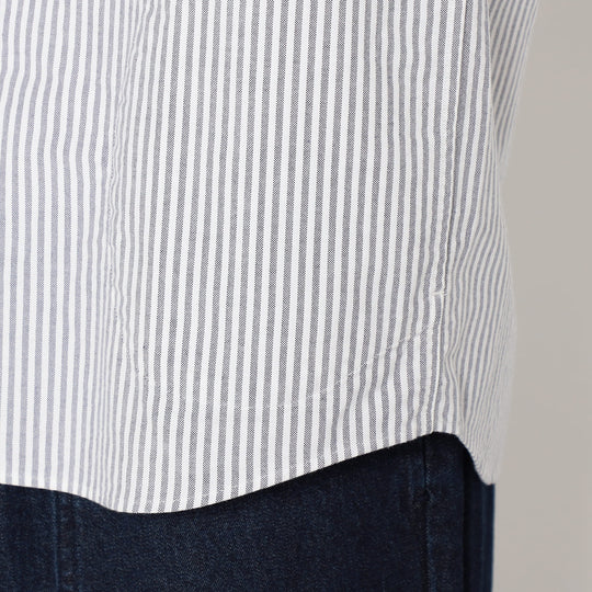 Women's Oxford Band Collar Shirt Pattern