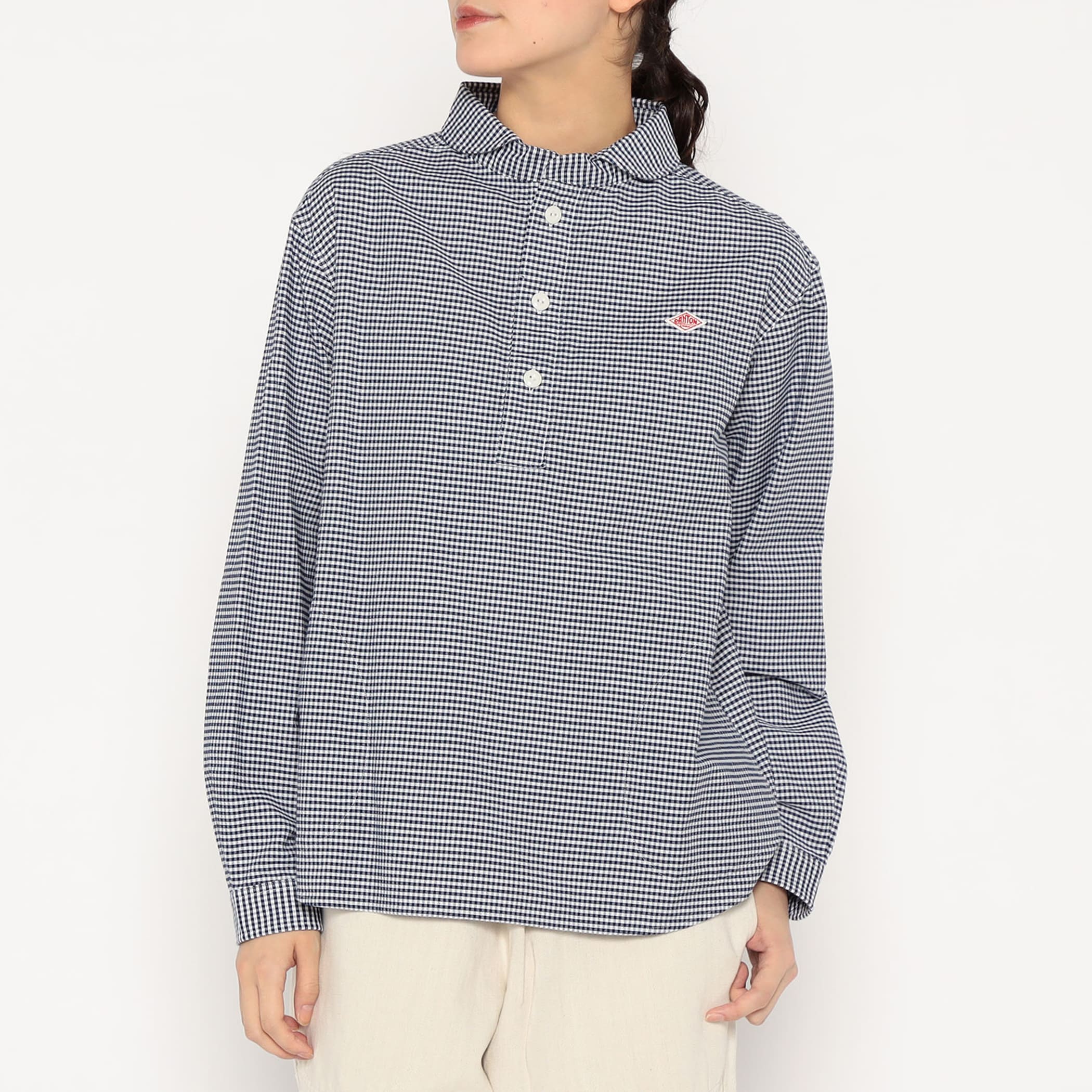 DANTON Women's Oxford Round Collar Pullover Shirt Pattern