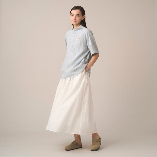 Women's Linen Round Collar Short Sleeve Pullover Shirt Pattern
