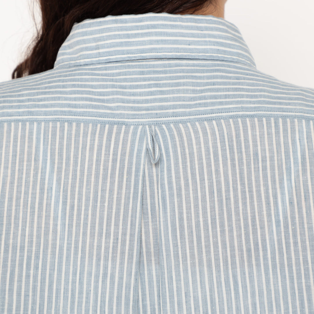 Women's Linen Round Collar Short Sleeve Pullover Shirt Pattern