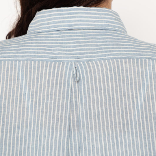 Women's Linen Round Collar Short Sleeve Pullover Shirt Pattern