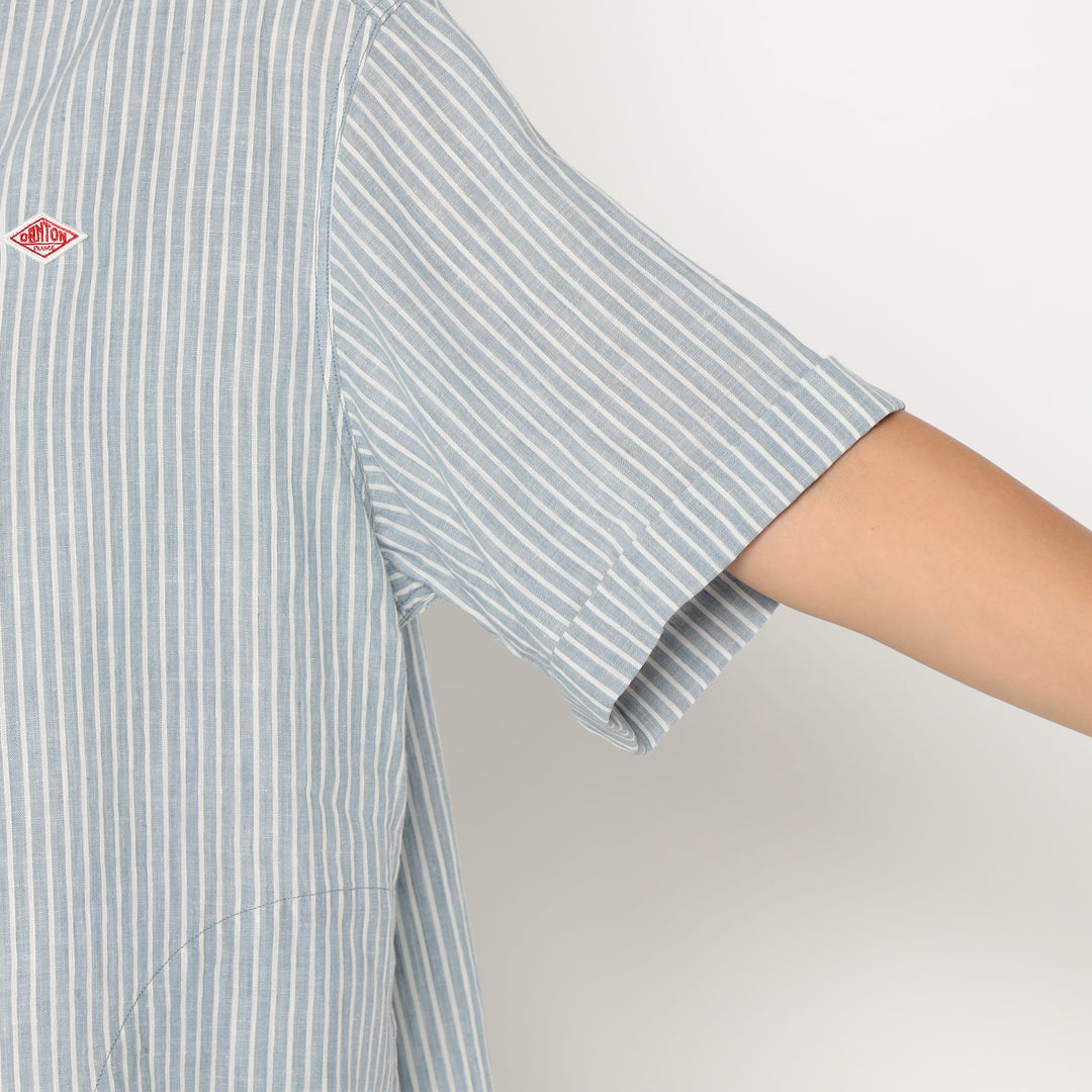 Women's Linen Round Collar Short Sleeve Pullover Shirt Pattern