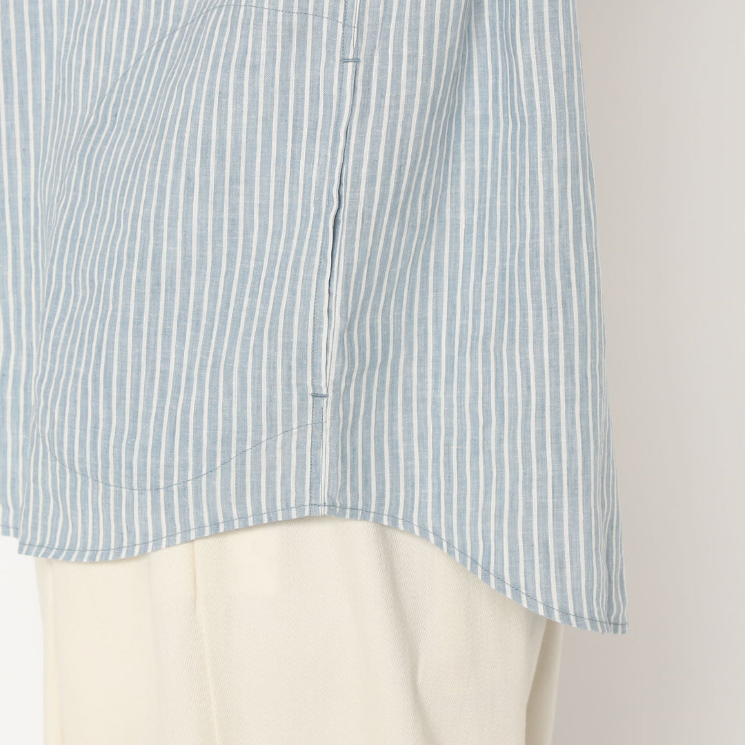 Women's Linen Round Collar Short Sleeve Pullover Shirt Pattern
