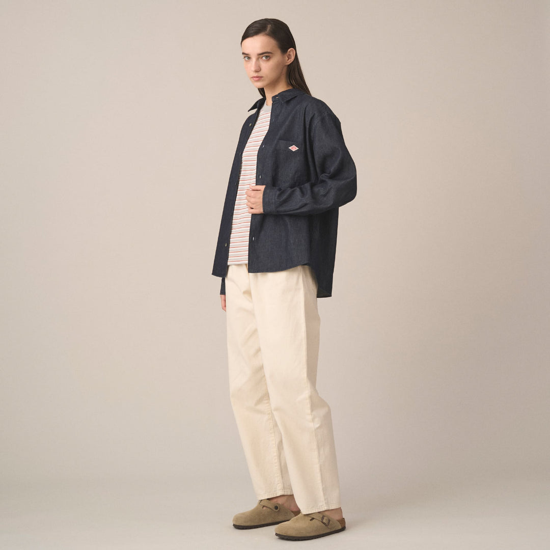 Women's Denim Dungaree Classic Collar Shirt