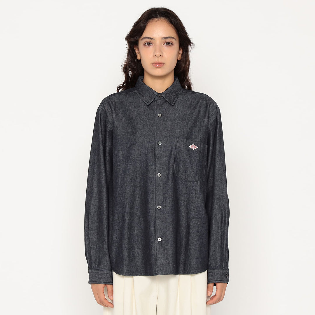 Women's Denim Dungaree Classic Collar Shirt