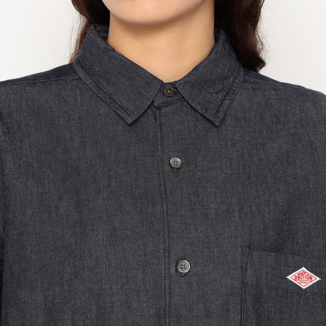 Women's Denim Dungaree Classic Collar Shirt