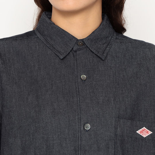 Women's Denim Dungaree Classic Collar Shirt