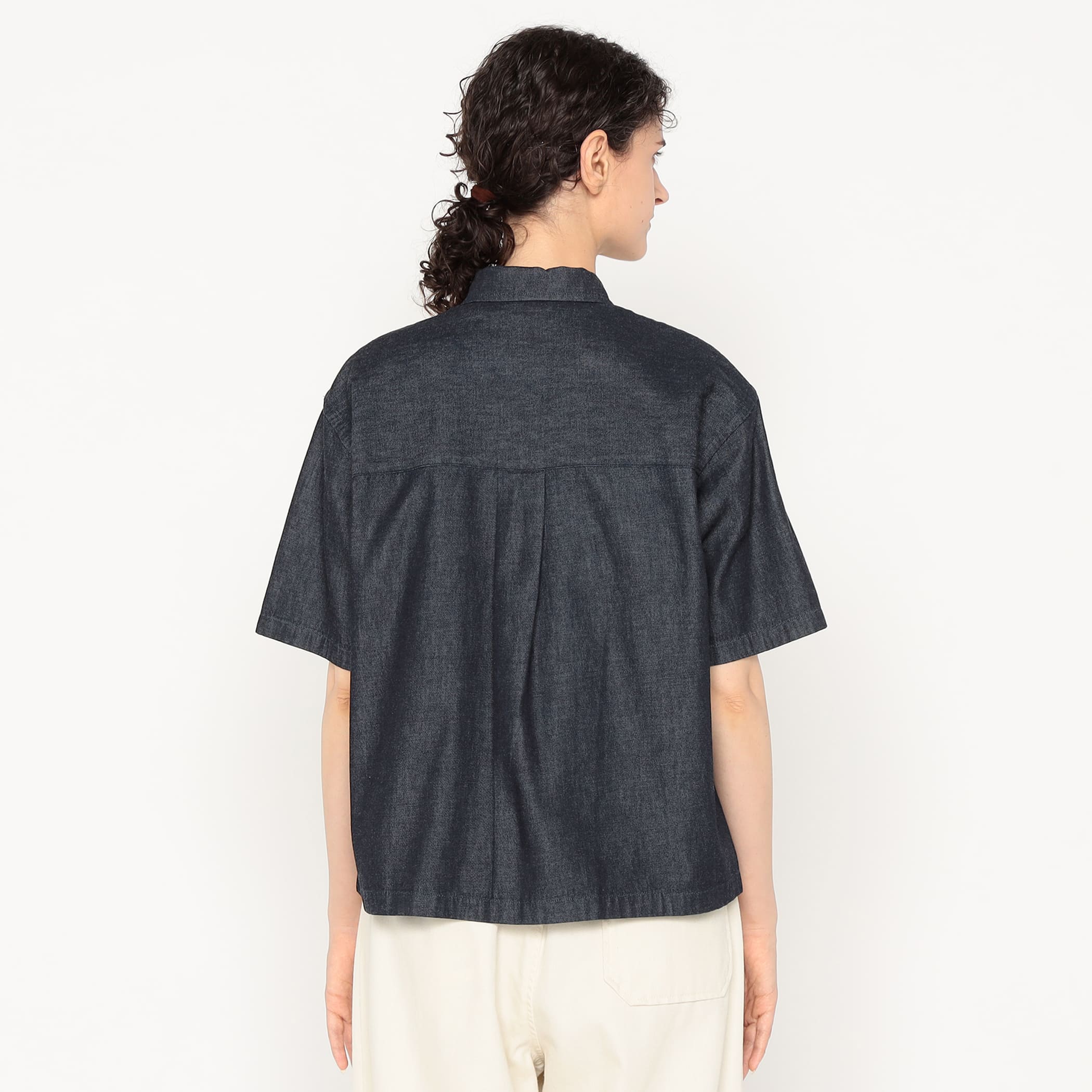 【美品】WOMEN＇S DENIM DUNGAREE B.D SHIRT DANTON Women's Denim Dungaree Short Sleeve B.D Shirt