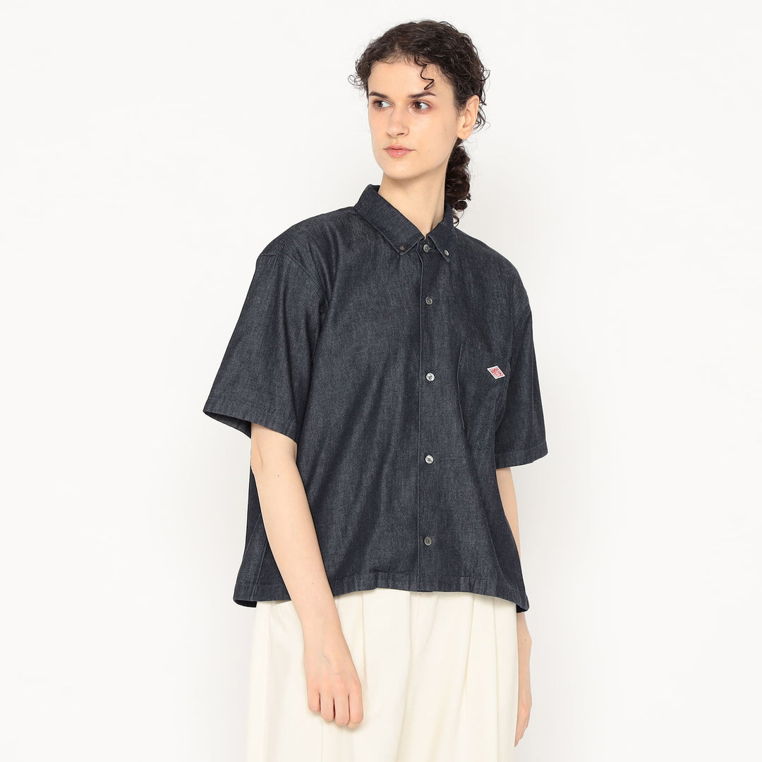 Women's Denim Dungaree Short Sleeve B.D Shirt